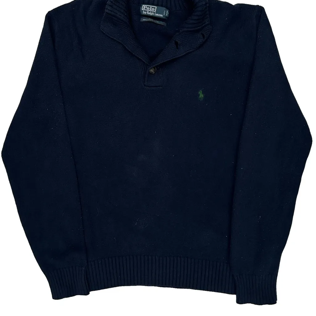 Polo By Ralph Lauren Sweater - Large Navy Cotton - Image 5