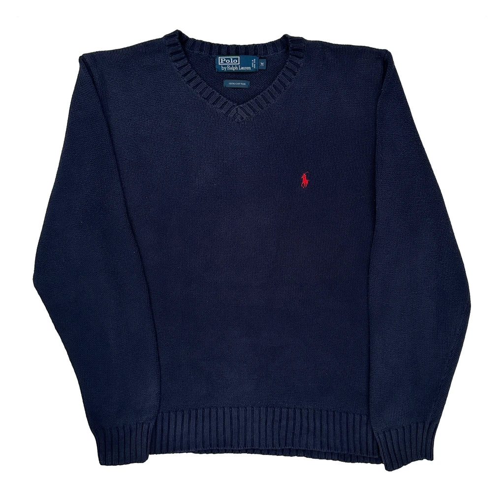 Polo By Ralph Lauren Sweater - Medium Navy Cotton
