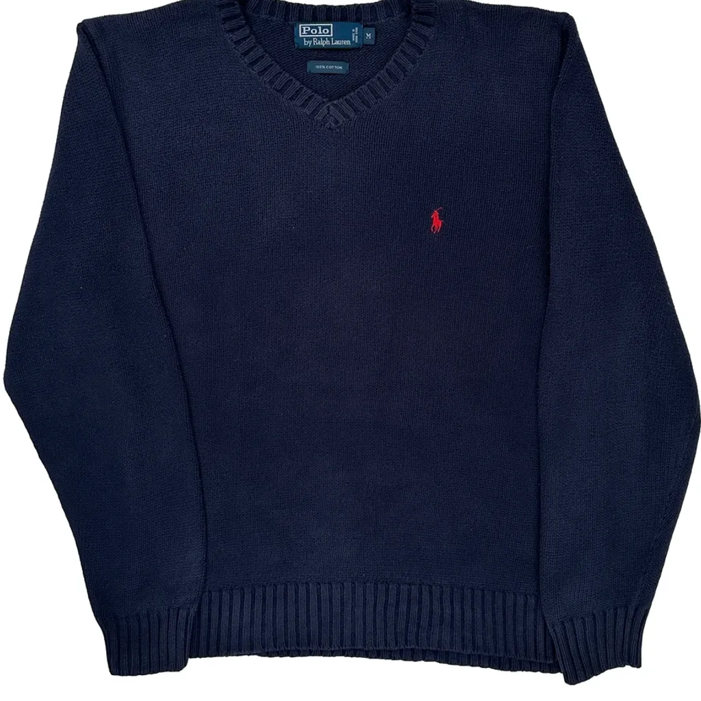 Polo By Ralph Lauren Sweater - Medium Navy Cotton - Image 5