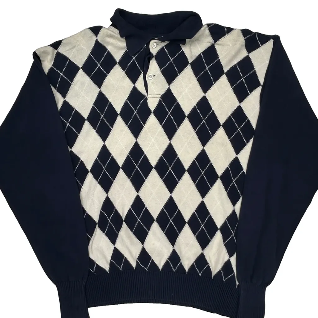Polo By Ralph Lauren Argyle Sweater - XL Navy Cotton - Image 5