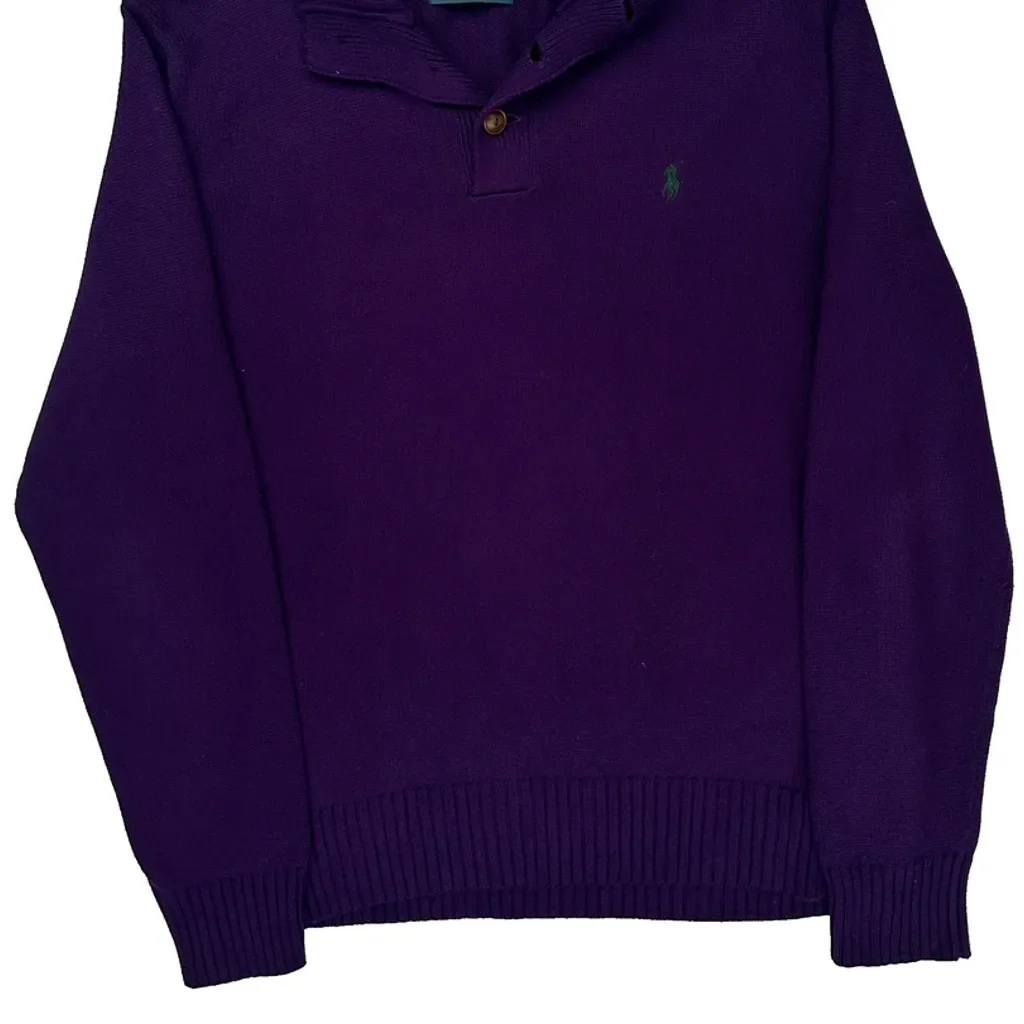 Polo By Ralph Lauren Sweater - Large Purple Cotton - Image 4
