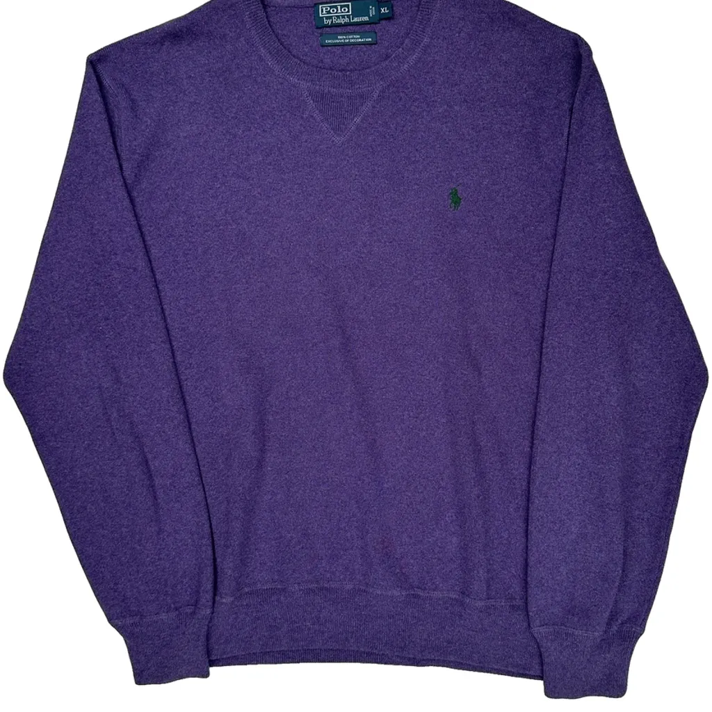 Polo By Ralph Lauren Sweater - XL Purple Cotton - Image 5