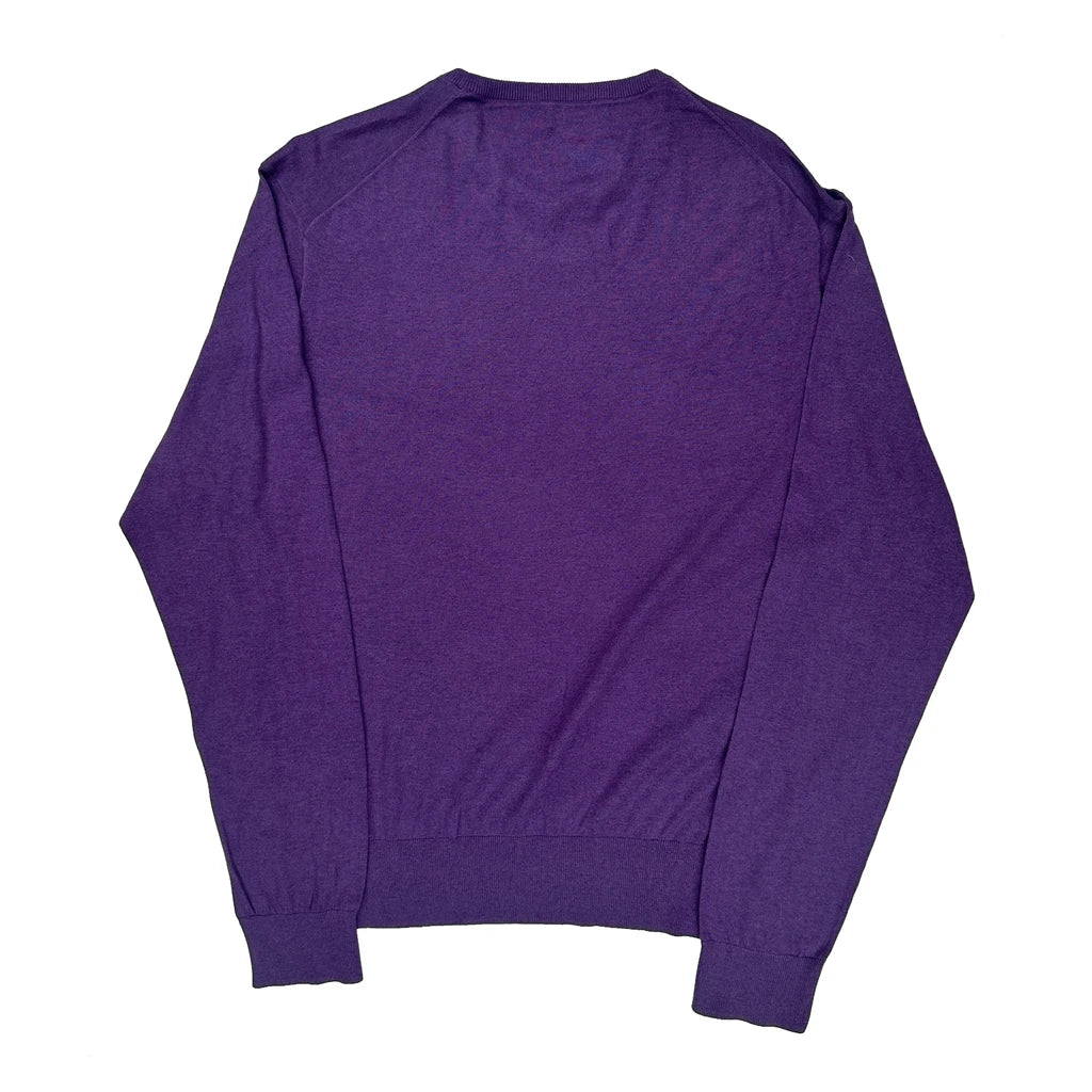 Polo By Ralph Lauren Sweater - 2XL Purple Cotton - Image 2