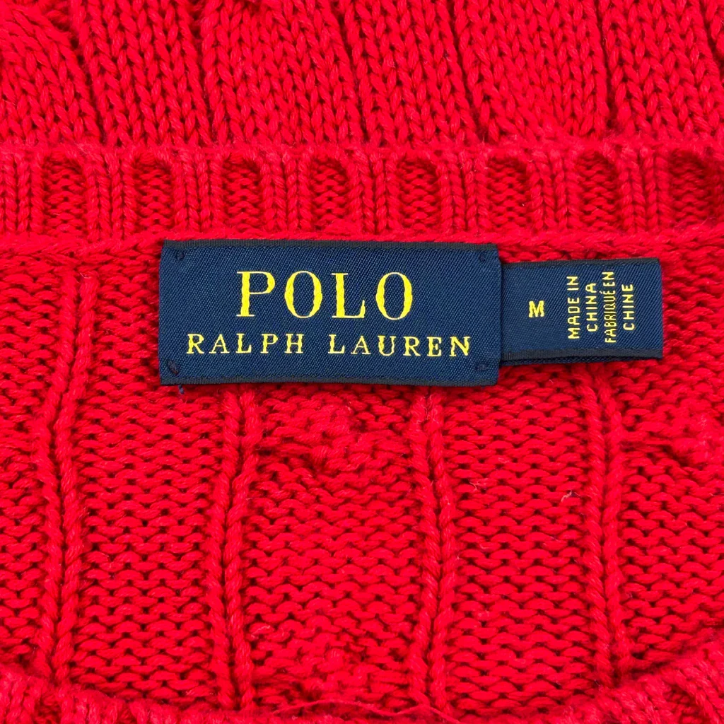 Polo By Ralph Lauren Sweater - Medium Red Cotton - Image 3