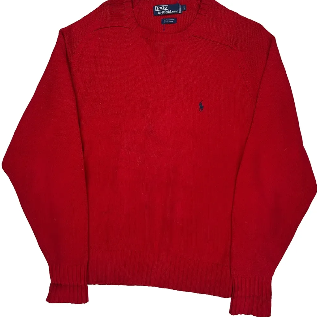 Polo By Ralph Lauren Sweater - Medium Red Cotton - Image 4