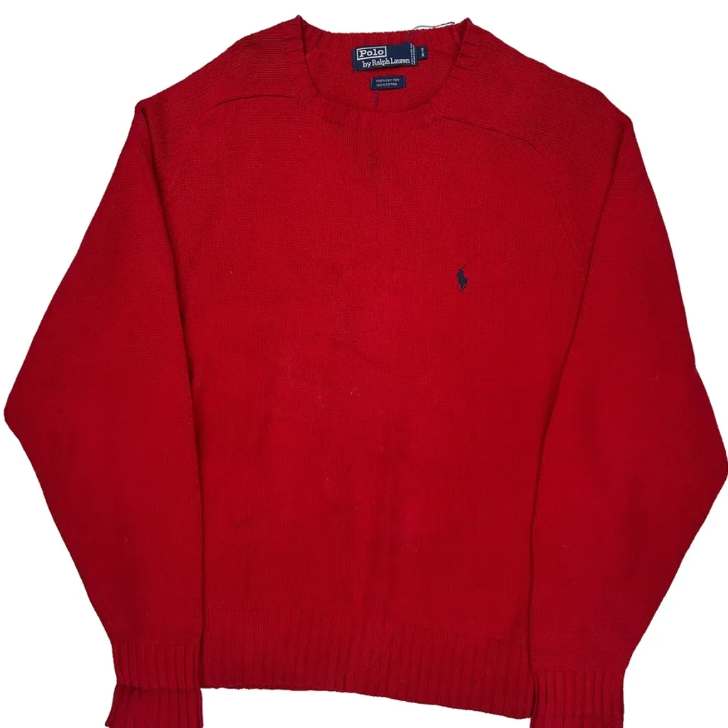 Polo By Ralph Lauren Sweater - Medium Red Cotton - Image 5