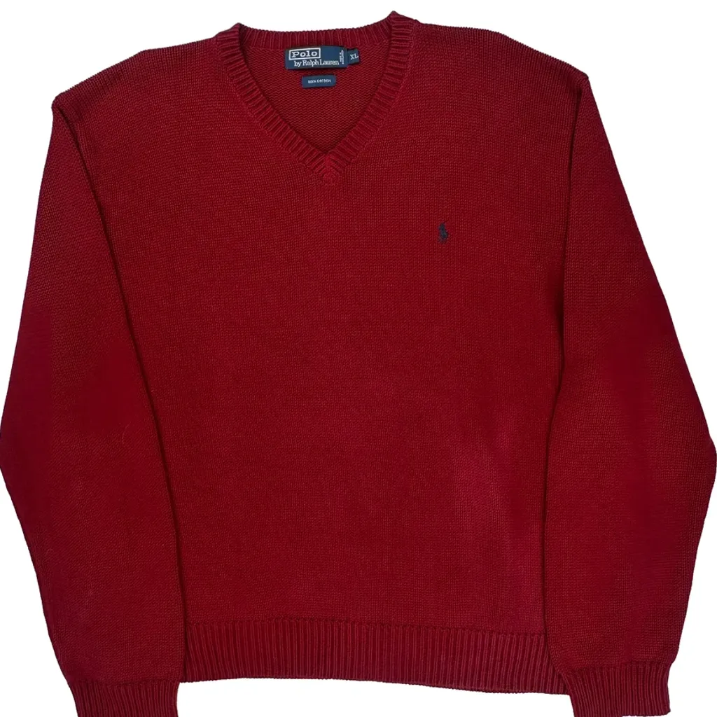 Polo By Ralph Lauren Sweater - XL Red Cotton - Image 4