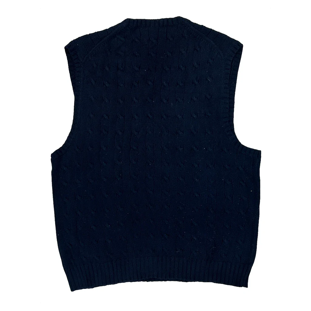 Polo By Ralph Lauren Sweater Vest - Large Navy Cotton - Image 2