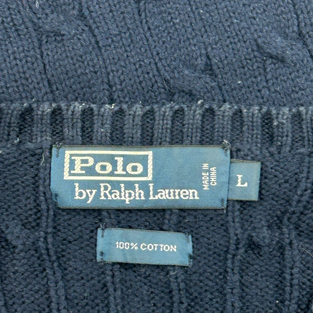 Polo By Ralph Lauren Sweater Vest - Large Navy Cotton - Image 3