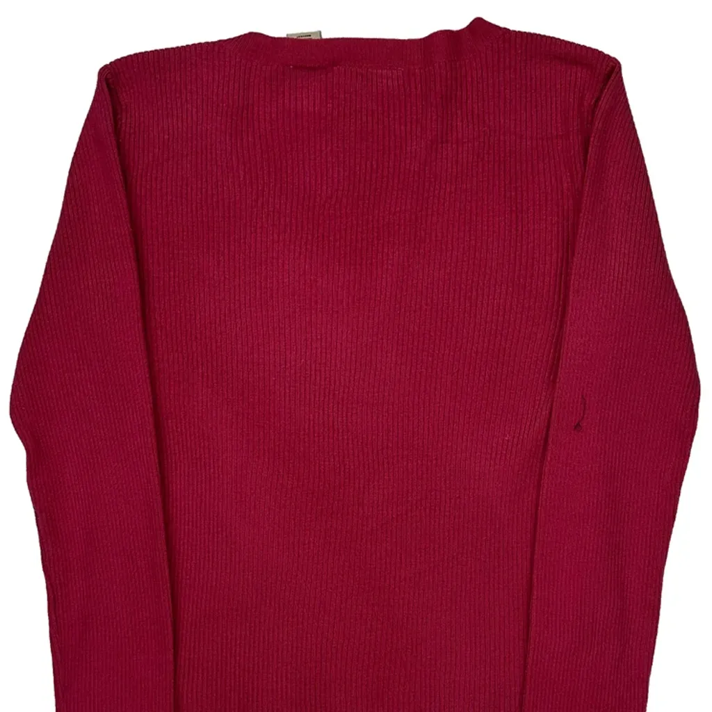 Polo By Ralph Lauren Ribbed Knit Sweater - Small Red Acrylic - Image 7