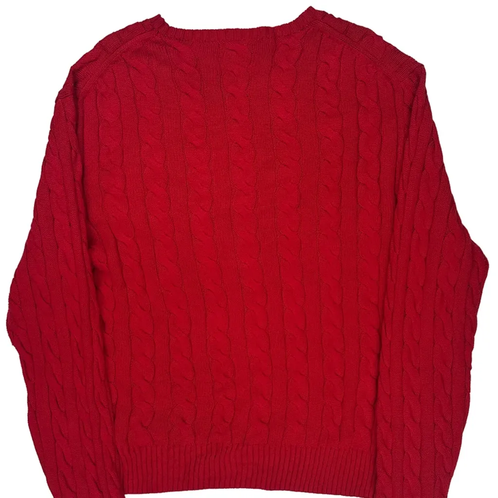 Polo By Ralph Lauren Cable Knit Sweater - 2XL Red Cotton - Image 7