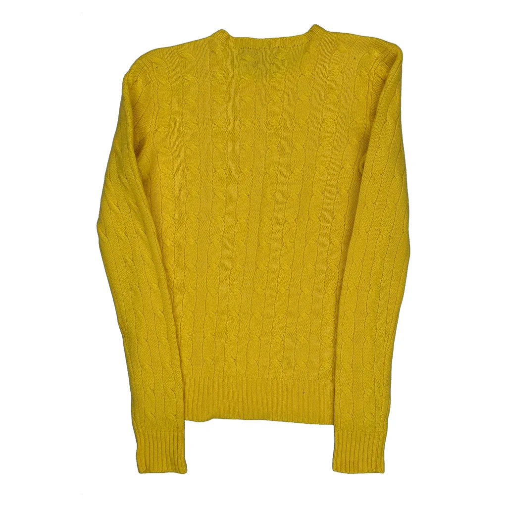 Polo By Ralph Lauren Cable Knit Sweater - Medium Yellow Cashmere - Image 2