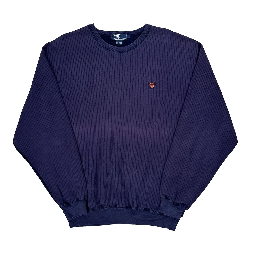 Polo By Ralph Lauren Sweatshirt - Large Blue Cotton Blend