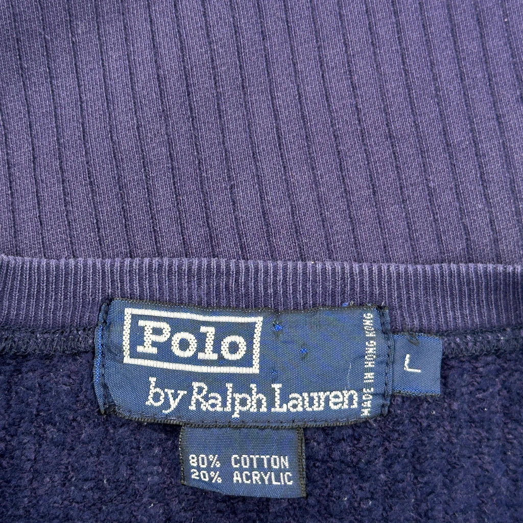 Polo By Ralph Lauren Sweatshirt - Large Blue Cotton Blend - Image 3