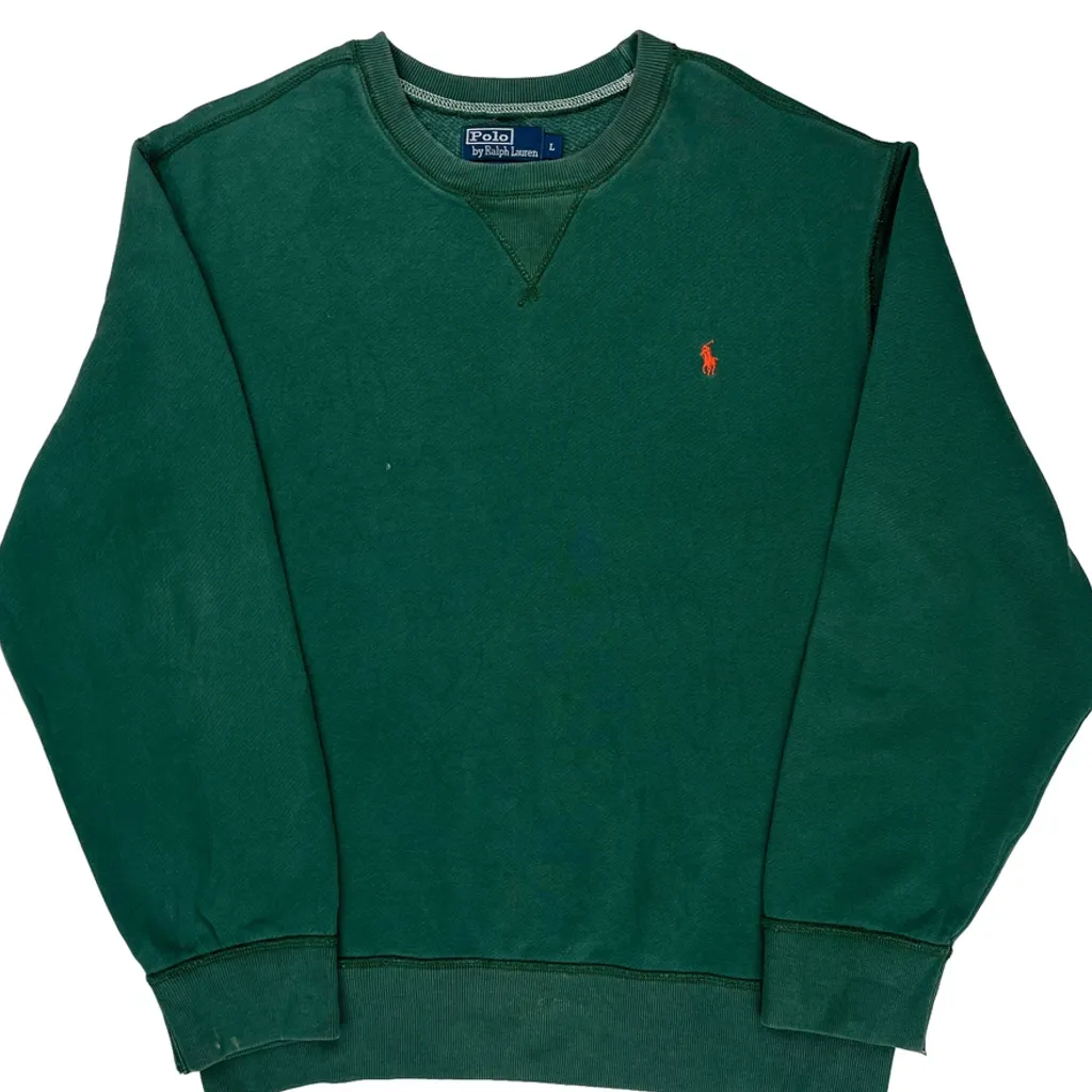 Polo By Ralph Lauren Sweatshirt - Large Green Cotton - Image 5