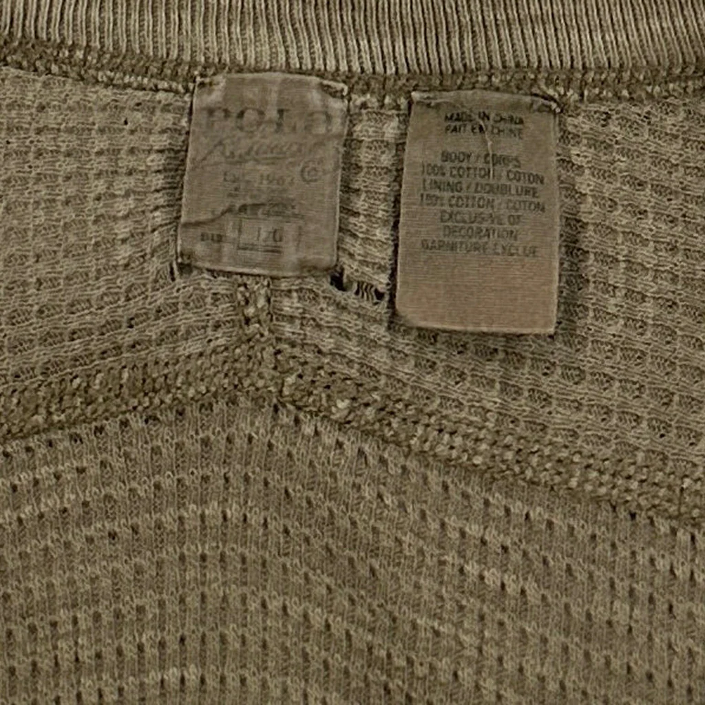 Polo By Ralph Lauren Sweatshirt - Large Khaki Cotton - Image 3