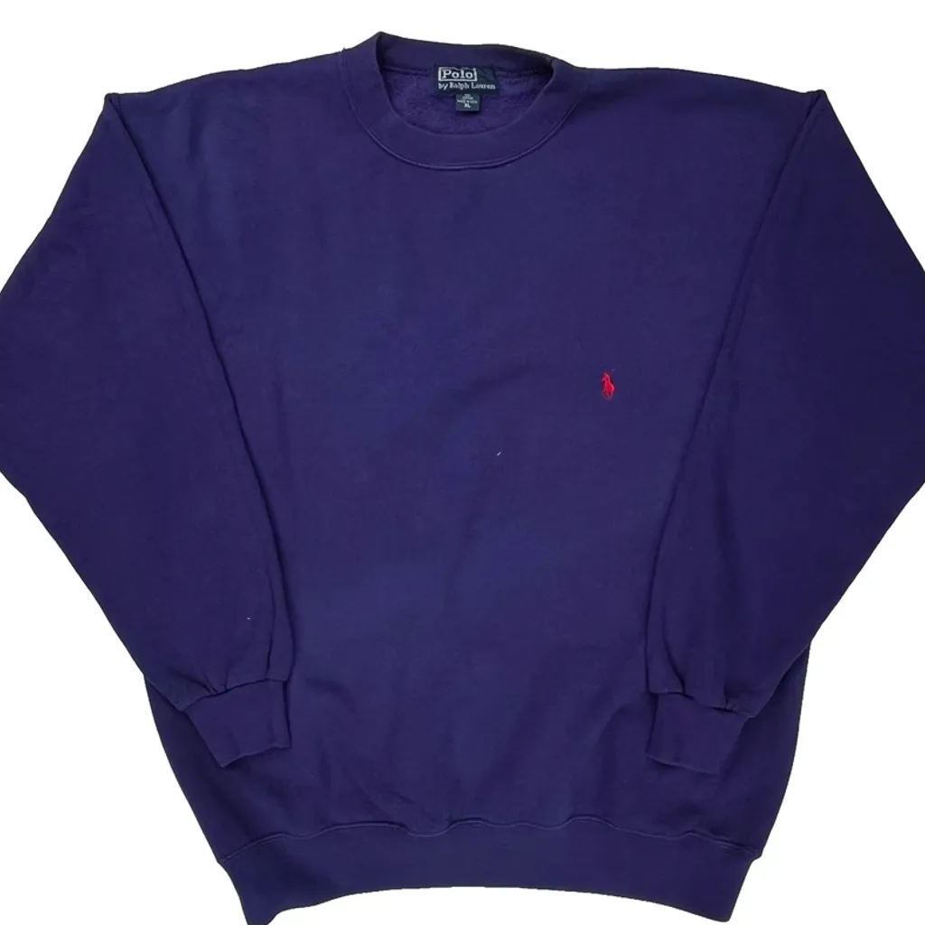 Polo By Ralph Lauren Sweatshirt - XL Purple Cotton - Image 4