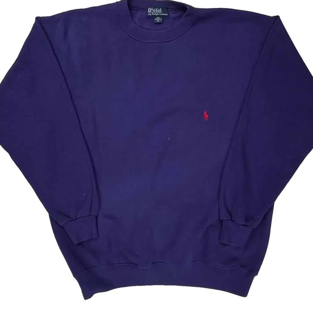 Polo By Ralph Lauren Sweatshirt - XL Purple Cotton - Image 5