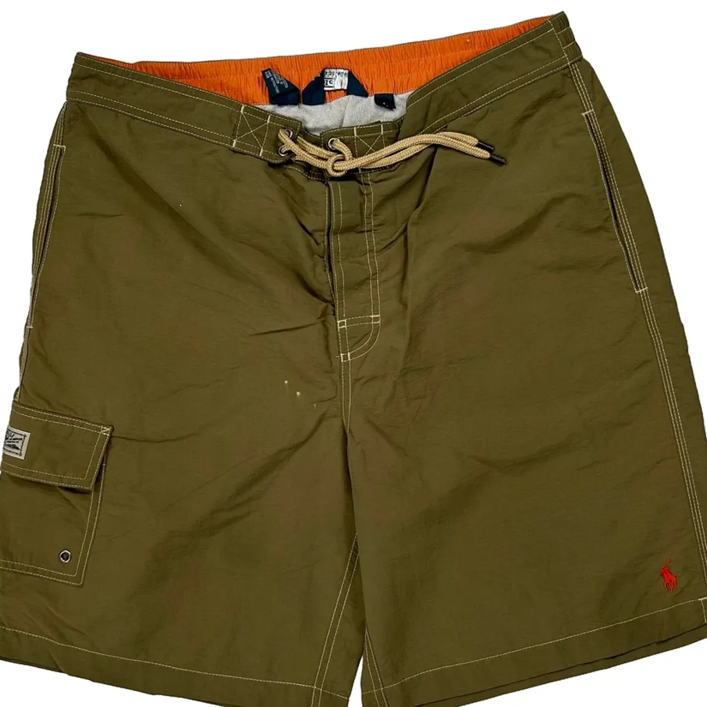 Polo By Ralph Lauren Swim Shorts - Large Green Nylon - Image 7