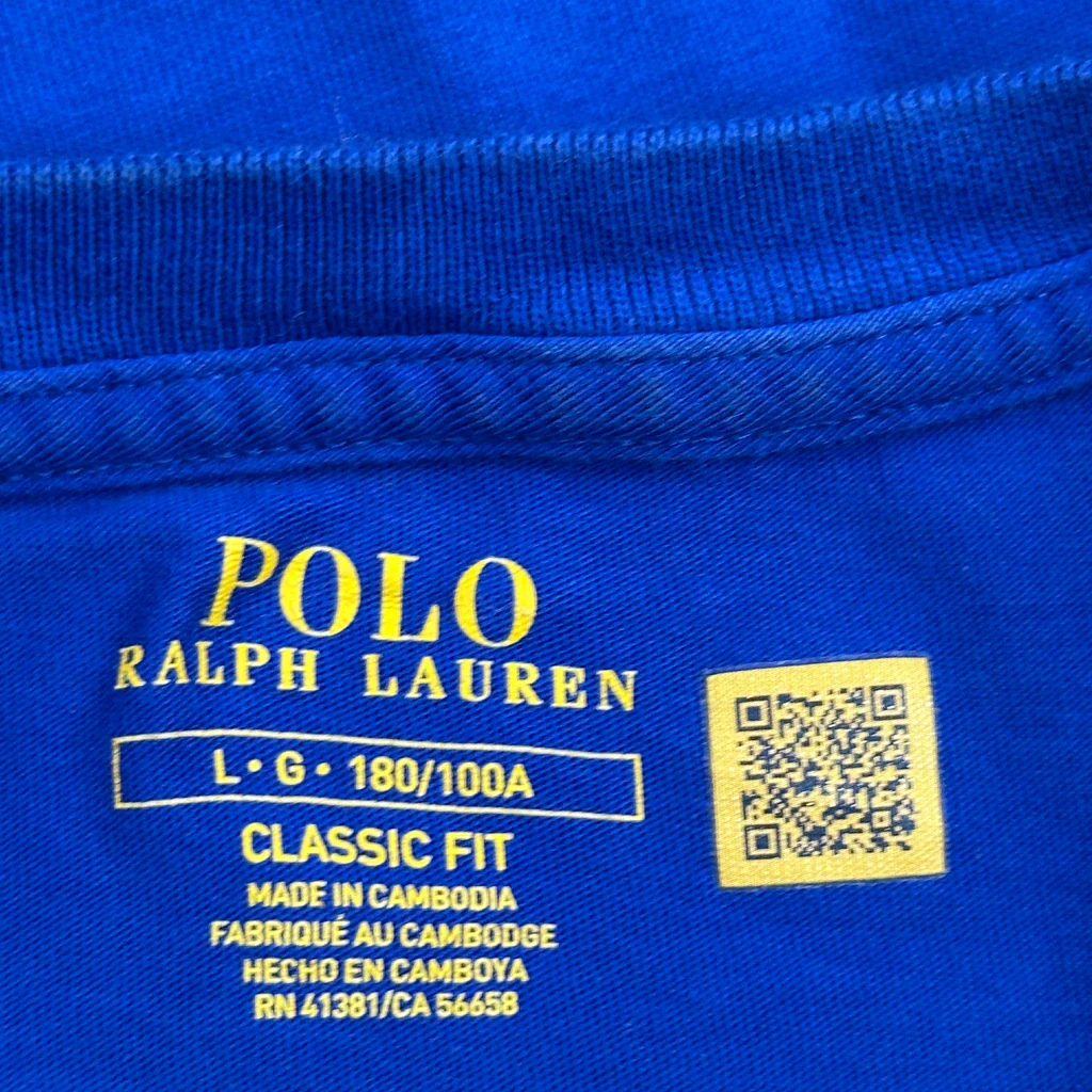 Polo By Ralph Lauren Spellout T-Shirt - Large Blue Cotton - Image 3