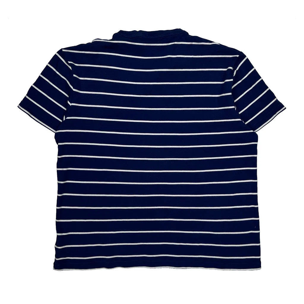 Polo By Ralph Lauren Striped T-Shirt - Large Blue Cotton - Image 2