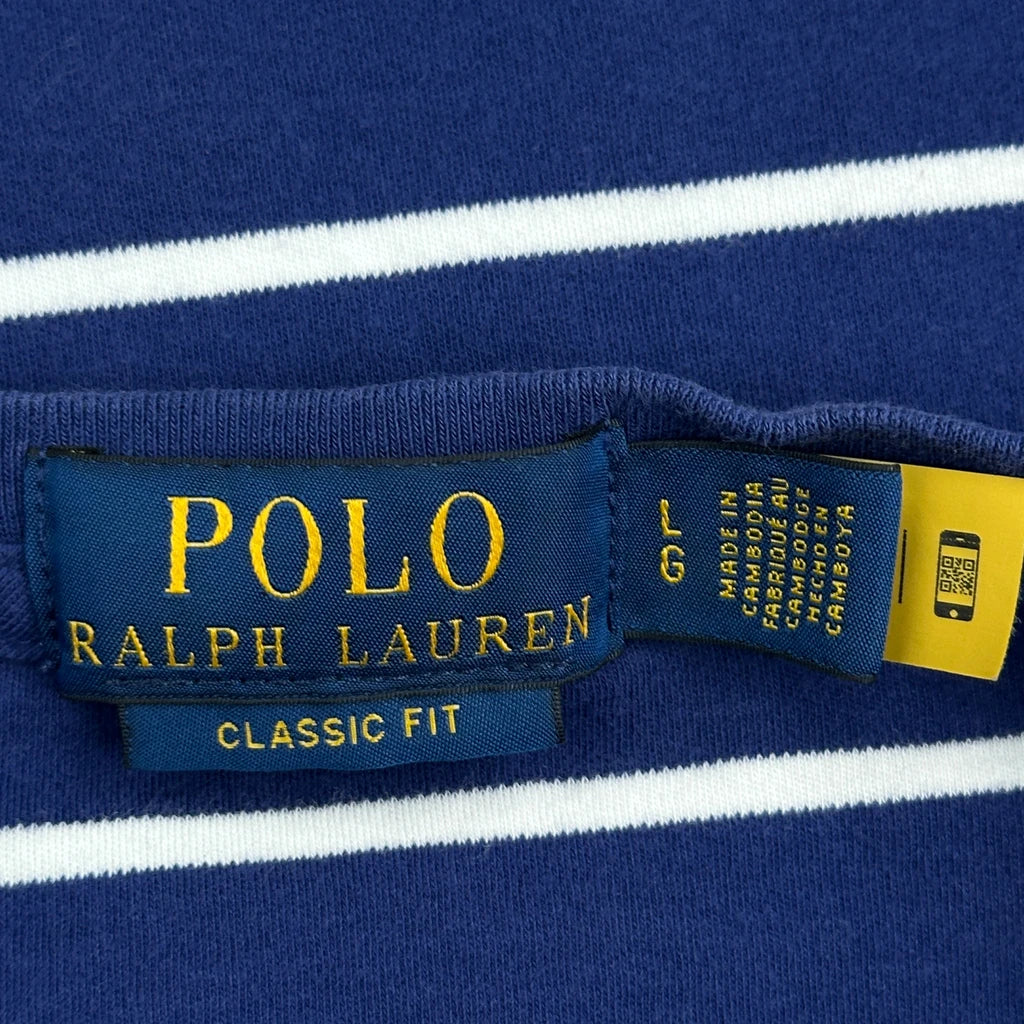 Polo By Ralph Lauren Striped T-Shirt - Large Blue Cotton - Image 3
