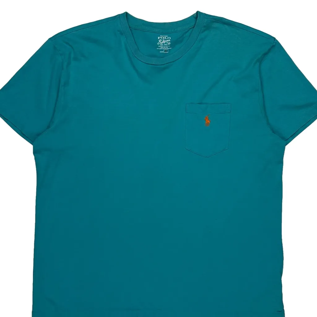 Polo By Ralph Lauren T-Shirt - Large Blue Cotton - Image 4