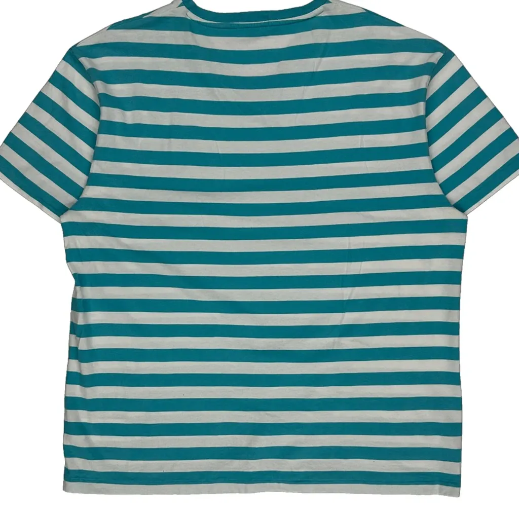 Polo By Ralph Lauren Striped T-Shirt - Medium Blue Cotton - Image 6