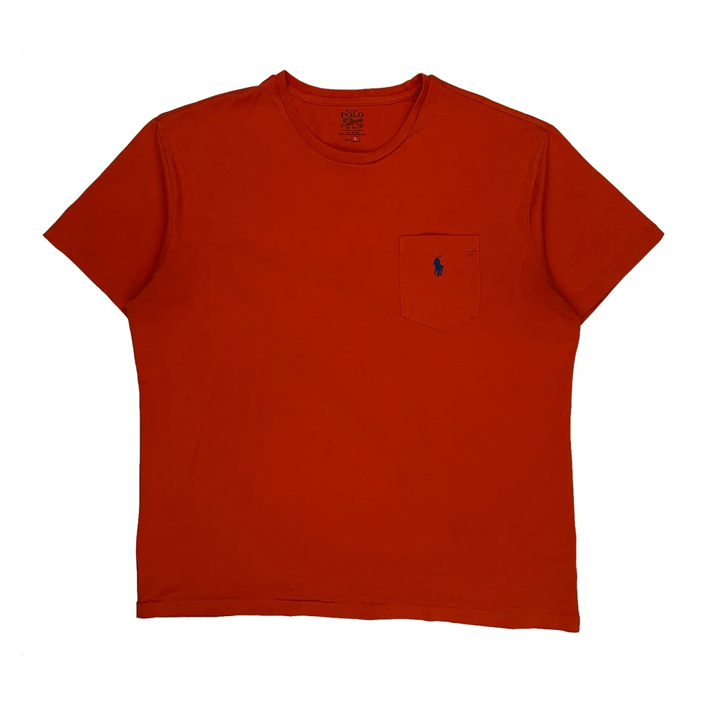Polo By Ralph Lauren T-Shirt - Large Orange Cotton