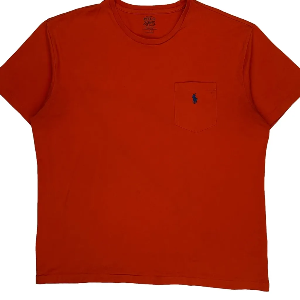 Polo By Ralph Lauren T-Shirt - Large Orange Cotton - Image 5