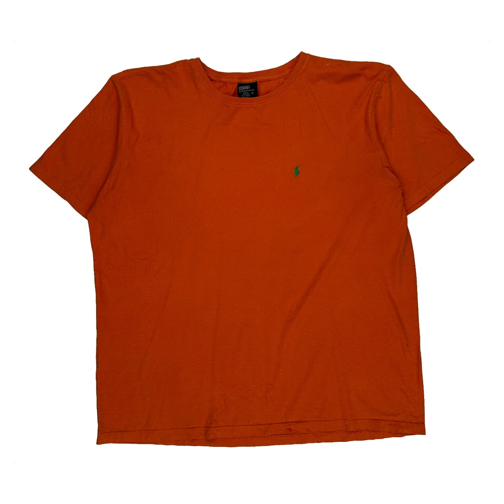 Polo By Ralph Lauren T-Shirt - XL Orange Cotton