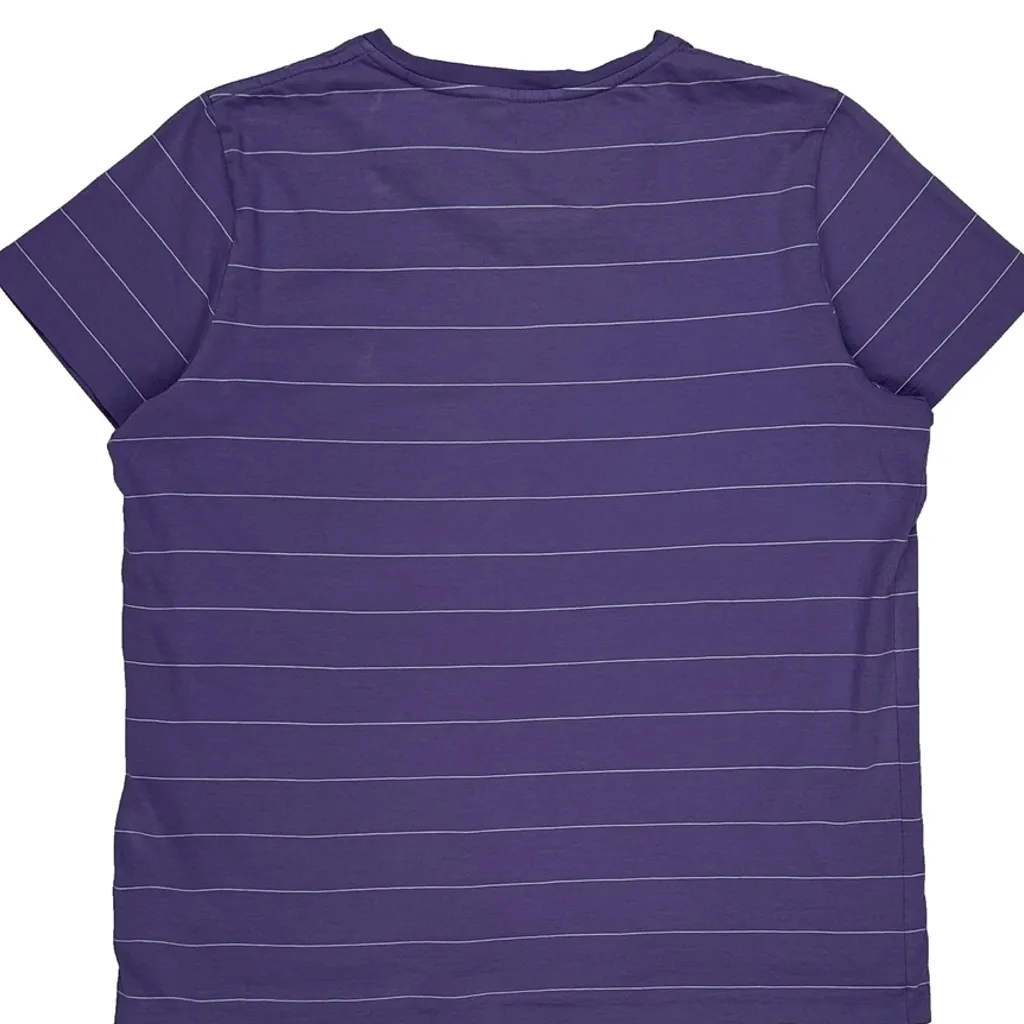 Polo By Ralph Lauren Striped T-Shirt - Large Purple Cotton - Image 6