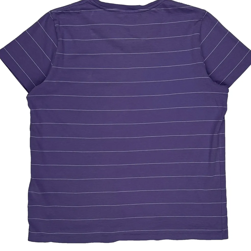 Polo By Ralph Lauren Striped T-Shirt - Large Purple Cotton - Image 7