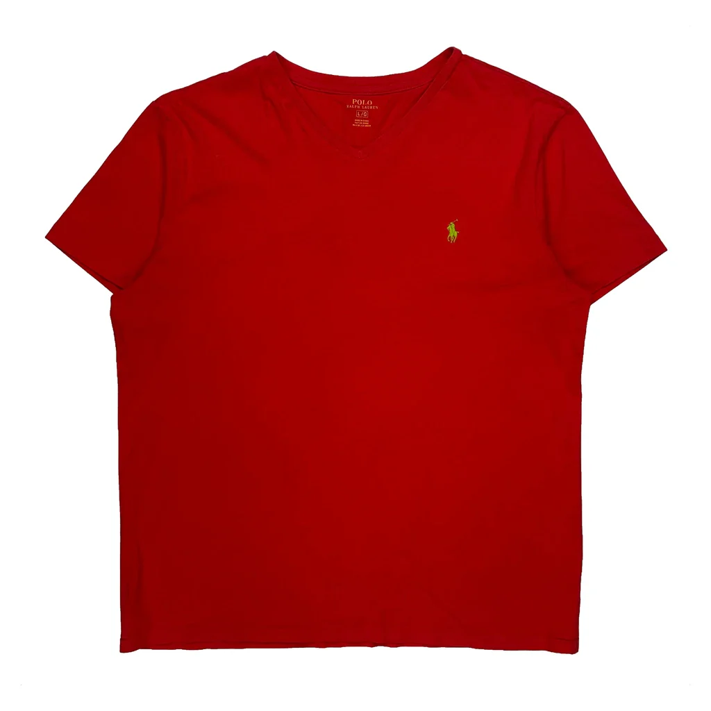 Polo By Ralph Lauren T-Shirt - Large Red Cotton