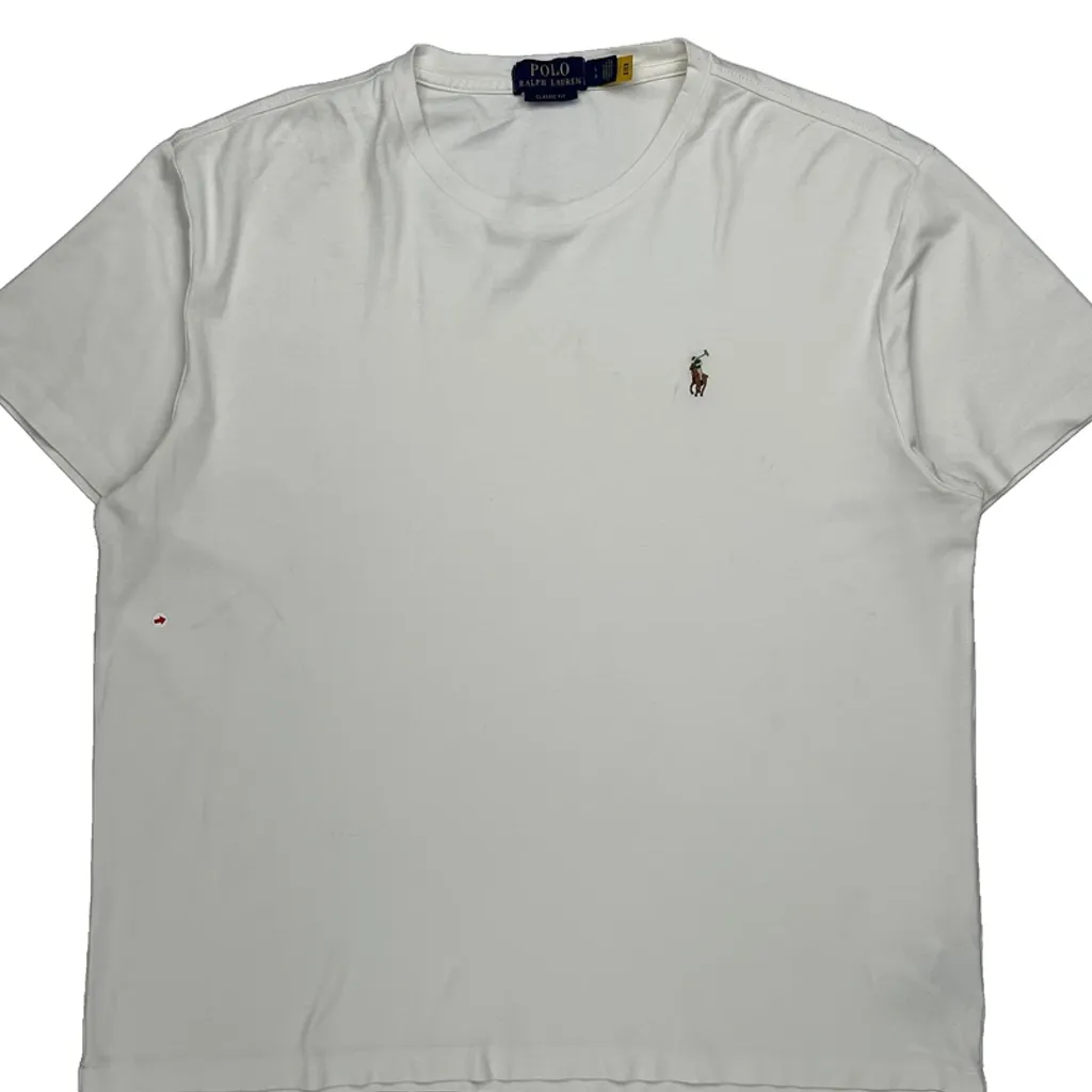 Polo By Ralph Lauren T-Shirt - Large White Cotton - Image 6