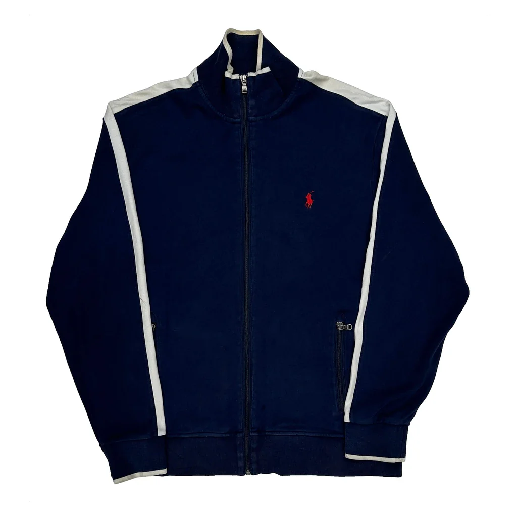 Polo By Ralph Lauren Track Jacket - Large Navy Cotton