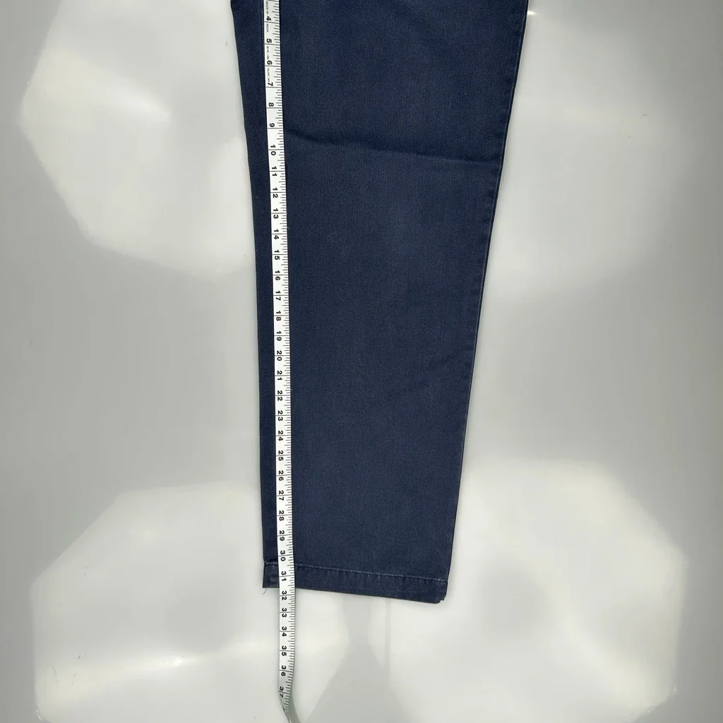 Polo By Ralph Lauren Wide Leg Pleated Trousers - 35W 32L Blue Cotton - Image 5