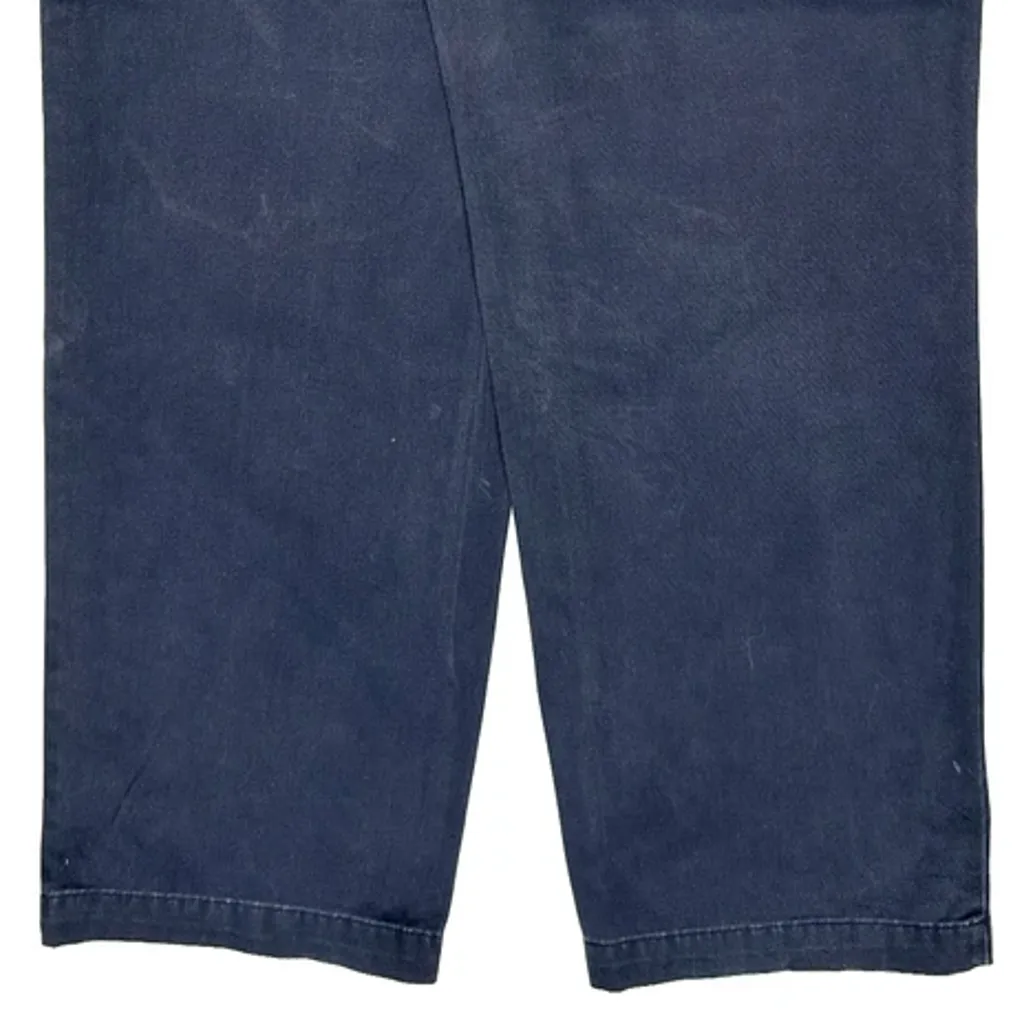 Polo By Ralph Lauren Wide Leg Pleated Trousers - 35W 32L Blue Cotton - Image 7