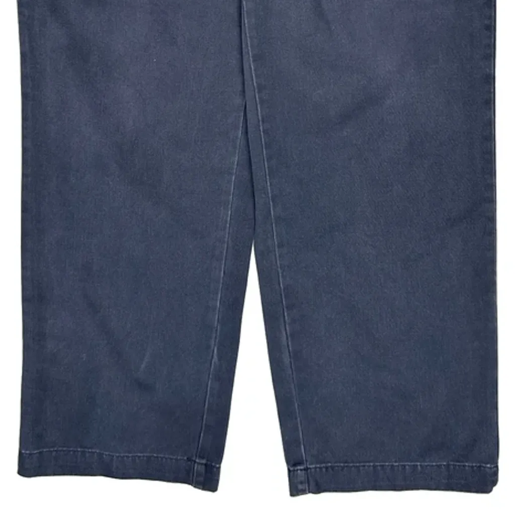Polo By Ralph Lauren Wide Leg Pleated Trousers - 35W 32L Blue Cotton - Image 9