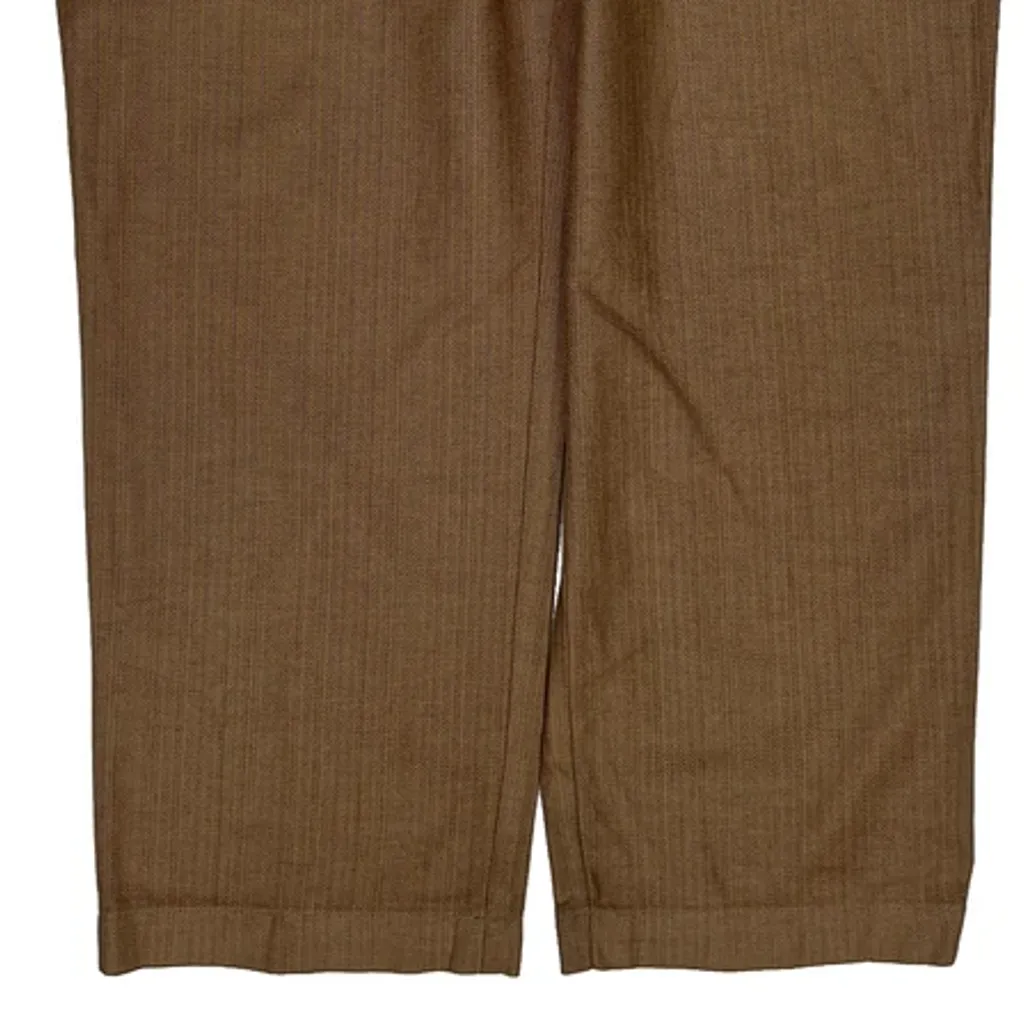 Polo By Ralph Lauren Pleated Herringbone Trousers - 35W 29L Brown Cotton - Image 10