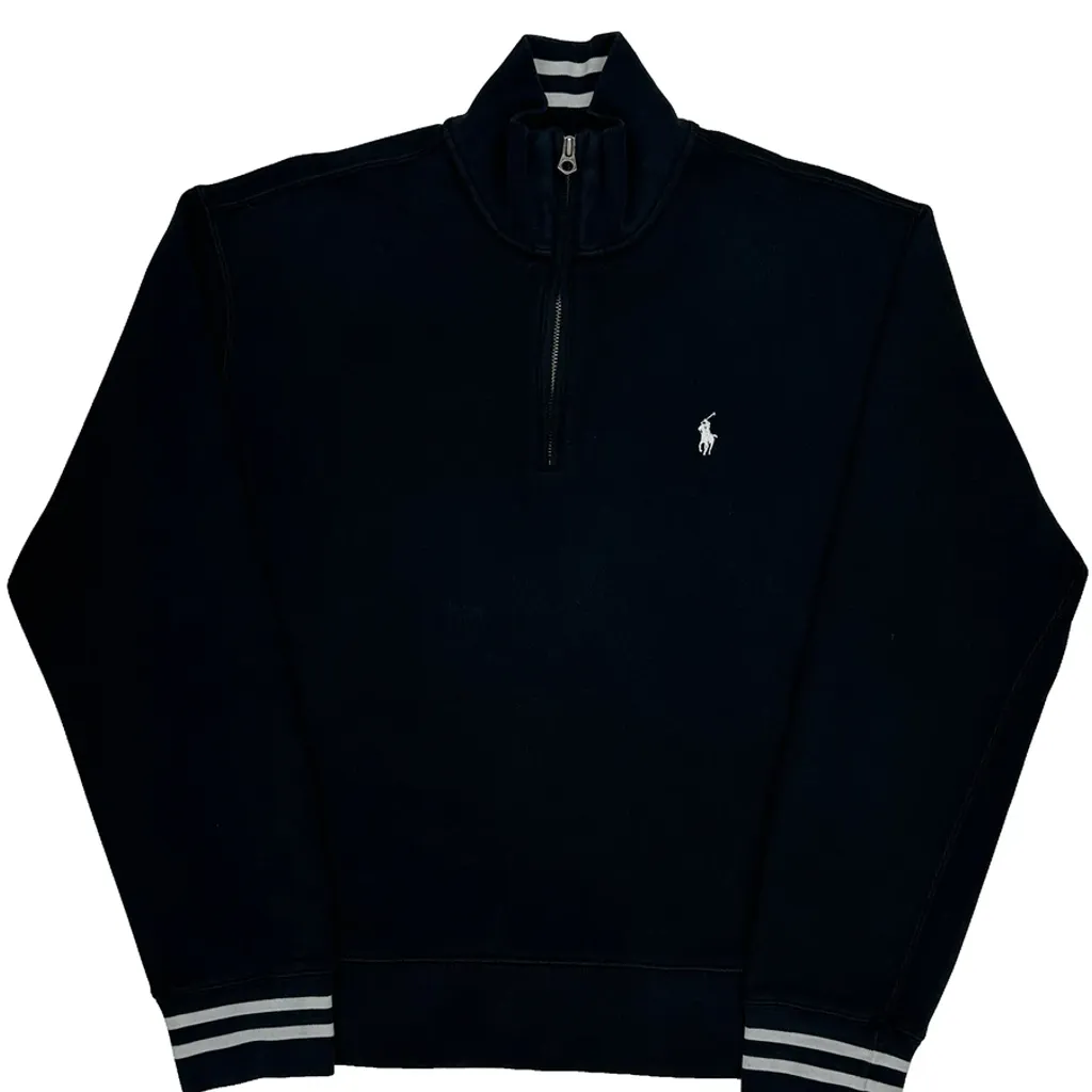 Polo By Ralph Lauren Zip Up - Large Navy Cotton - Image 5