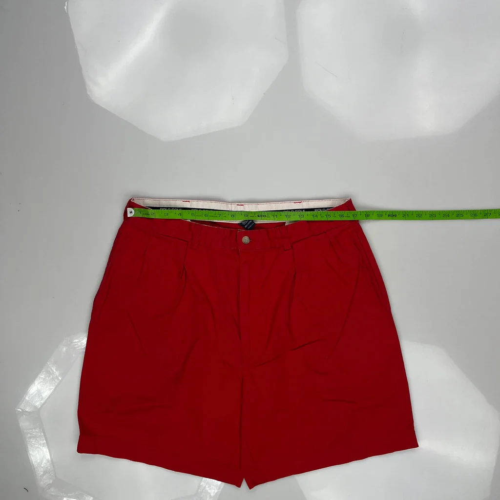 Polo Golf Ralph Lauren Pleated Shorts - 34W 6L Red Cotton - Image 3