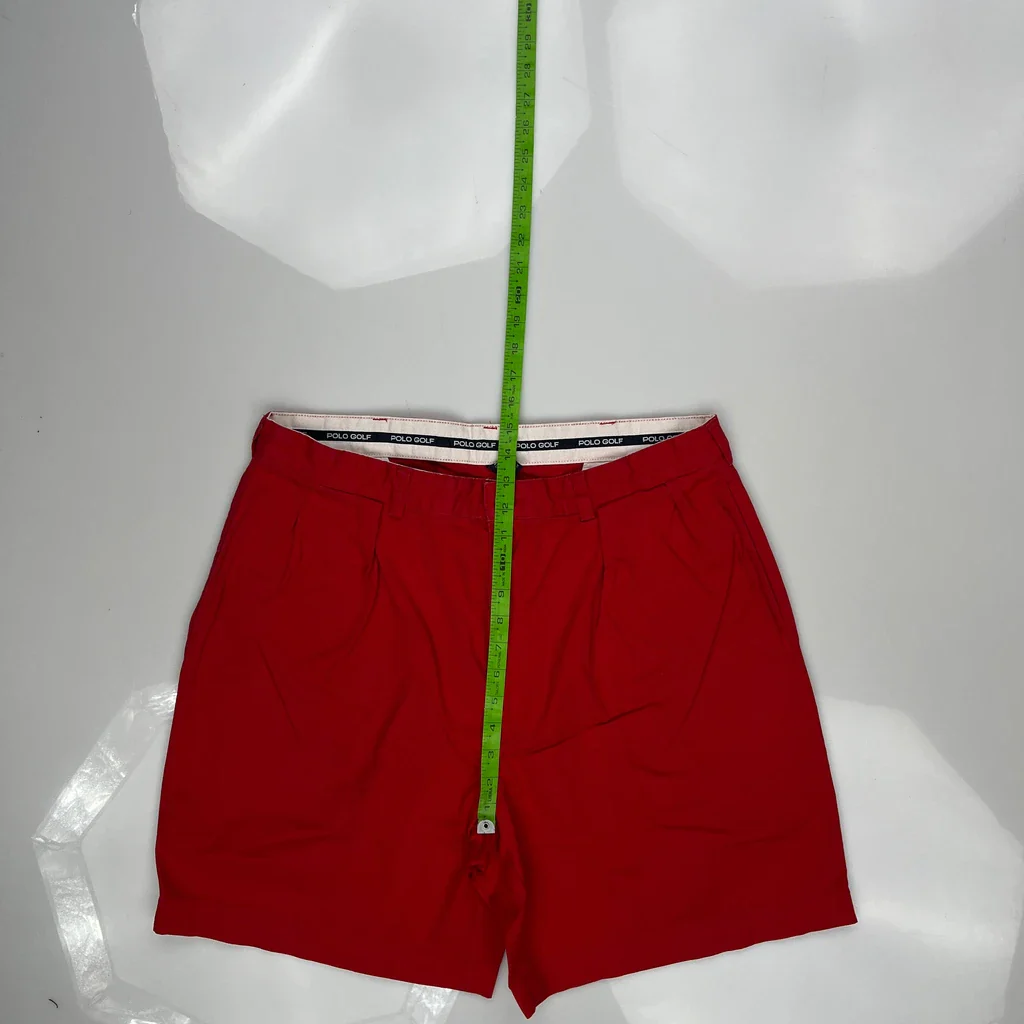 Polo Golf Ralph Lauren Pleated Shorts - 34W 6L Red Cotton - Image 4