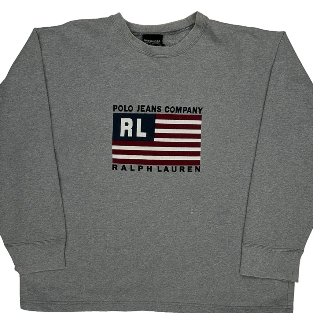Polo Jeans Company Ralph Lauren Sweatshirt - Medium Grey Cotton Blend - Image 5