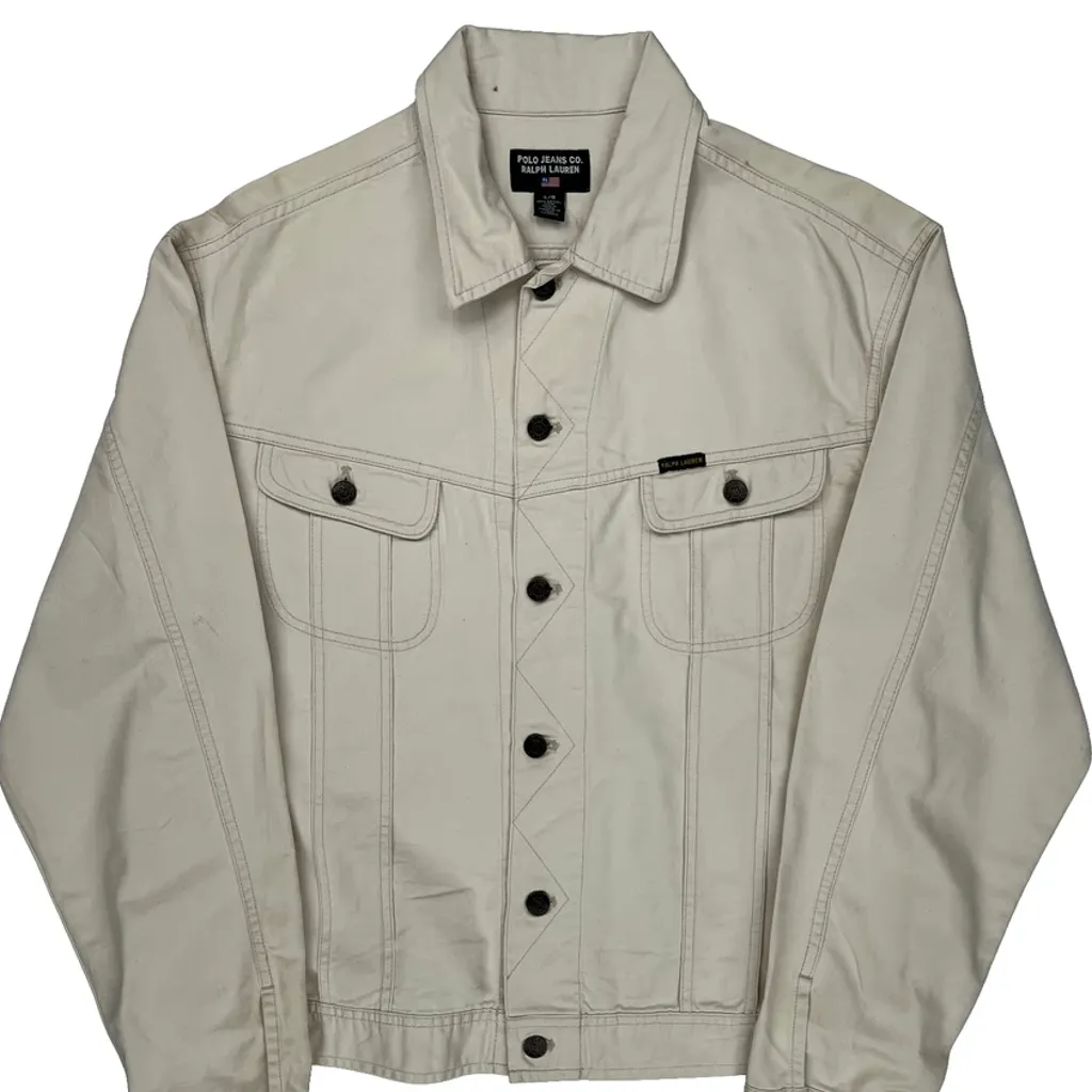 Polo Jeans Ralph Lauren Denim Jacket - Large Beige Cotton - Image 5