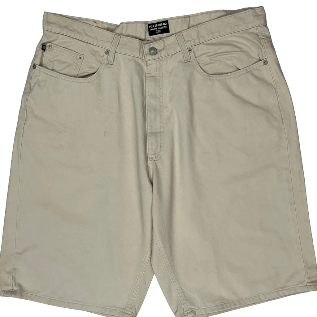 Polo Jeans Ralph Lauren Denim Shorts - 36W 10L Beige Cotton - Image 9