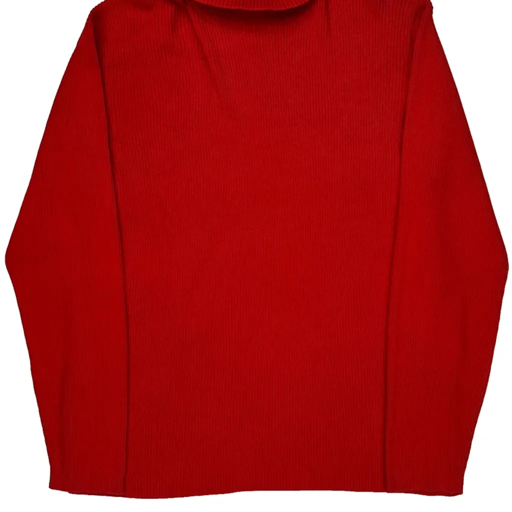 Polo Jeans Ralph Lauren Ribbed Knit Roll Neck Sweater - XL Red Cotton - Image 5