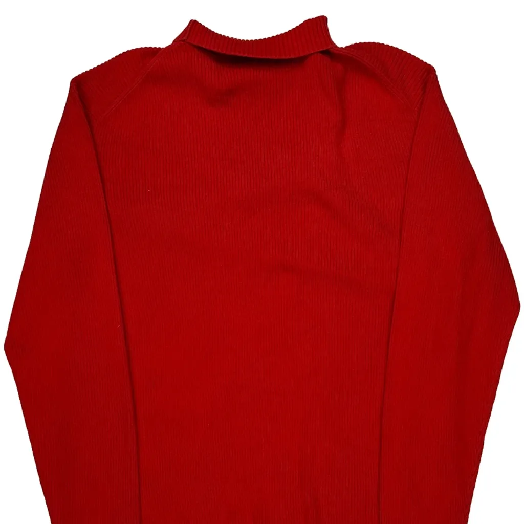 Polo Jeans Ralph Lauren Ribbed Knit Roll Neck Sweater - XL Red Cotton - Image 7