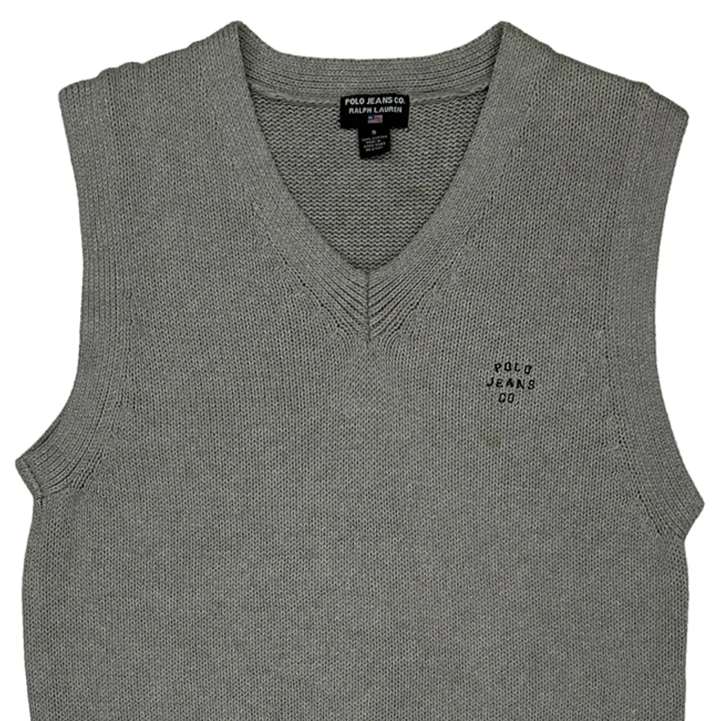 Polo Jeans Ralph Lauren Sweater Vest - Small Grey Cotton - Image 4