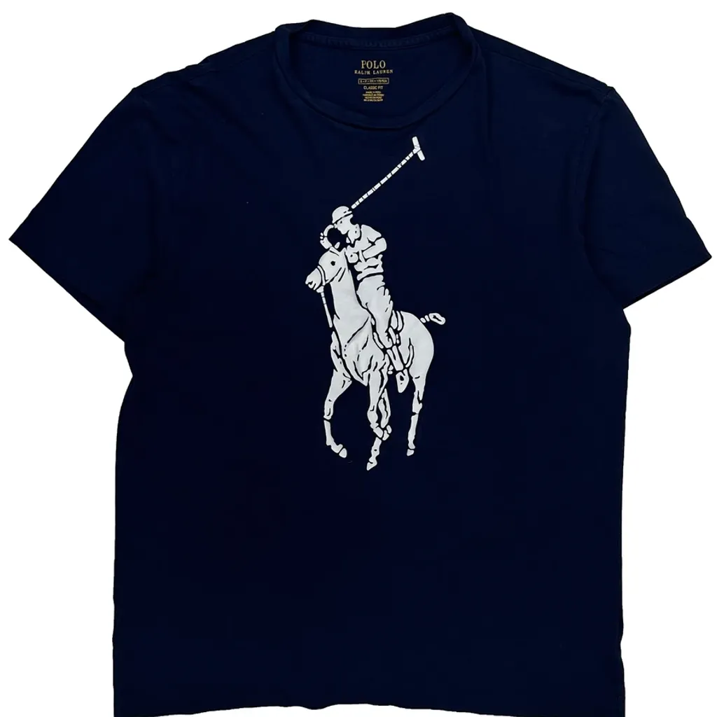 Polo Player Graphic Polo By Ralph Lauren Graphic T-Shirt - Small Navy Cotton - Image 4